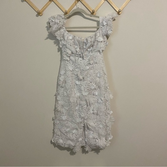 LPA White Floral Appliqué Midi Dress size Small - Picture 8 of 11